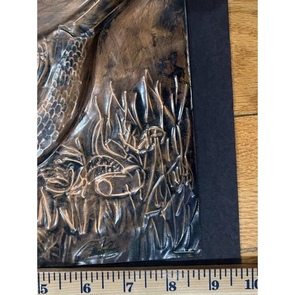 Vintage Copper Embossed Relief Art Bird Handmade - Picture 4 of 7